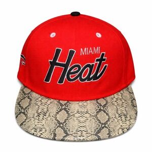 Miami Heat Hat Mitchell & Ness Adjustable Strap Belt Buckle Snakeskin Brim